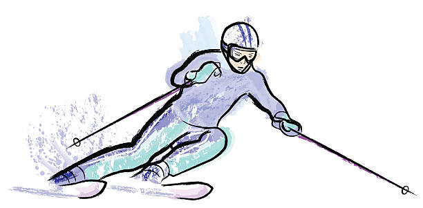 istock skier in dry chalkcharcoal pencil and watercolor 93440892