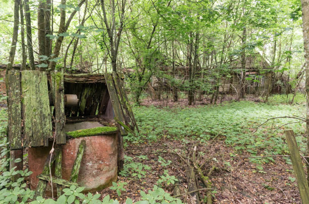 istock An old abandoned well and an apartment house. 934411826
