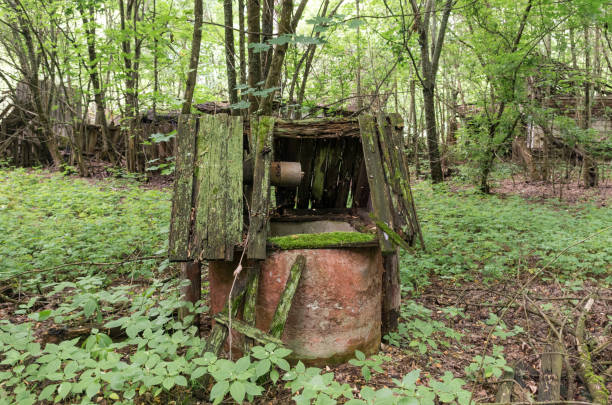 istock An old collapsed well. A well overgrown with moss. 934411844