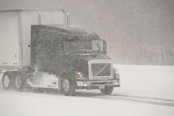 istock Winter driving in a large truck on highway 93442091