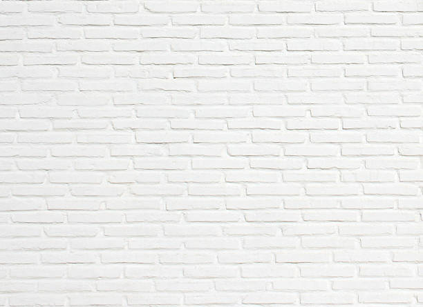 bright white brick wall texture background pattern - wit stockfoto's en -beelden