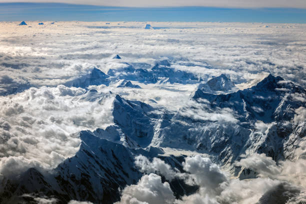 Aerial View of the Pakistani Mountains,Central Asia Aerial View of the Pakistani Mountains,Central Asia k2 mountain panorama stock pictures, royalty-free photos & images
