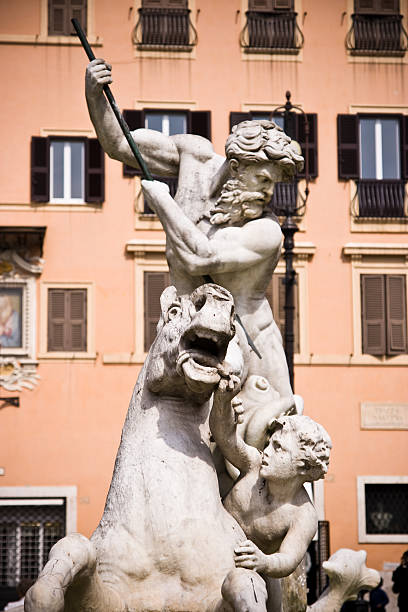 escultura de neptuno - renaissance baroque style sculpture human face fotografías e imágenes de stock