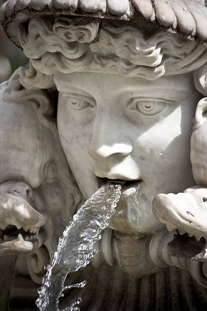 fontana del moro en piazza navona - renaissance baroque style sculpture human face fotografías e imágenes de stock
