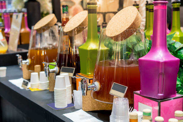 istock Variety of juice in beverage dispenser for breakfast. Selective focus. 934431848