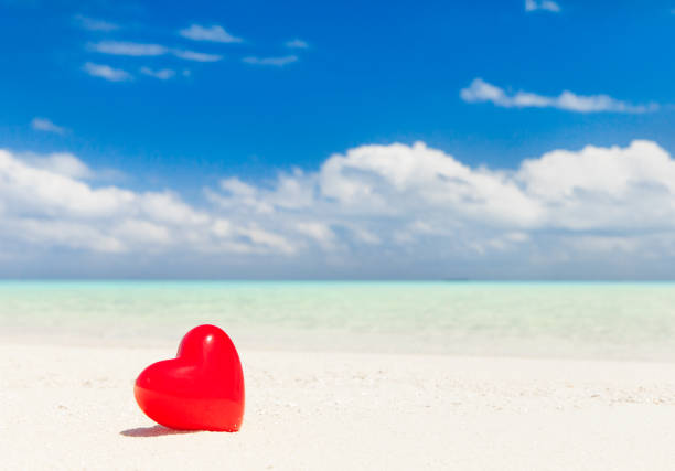 istock hearts with tropical beach in Maldives 934434468