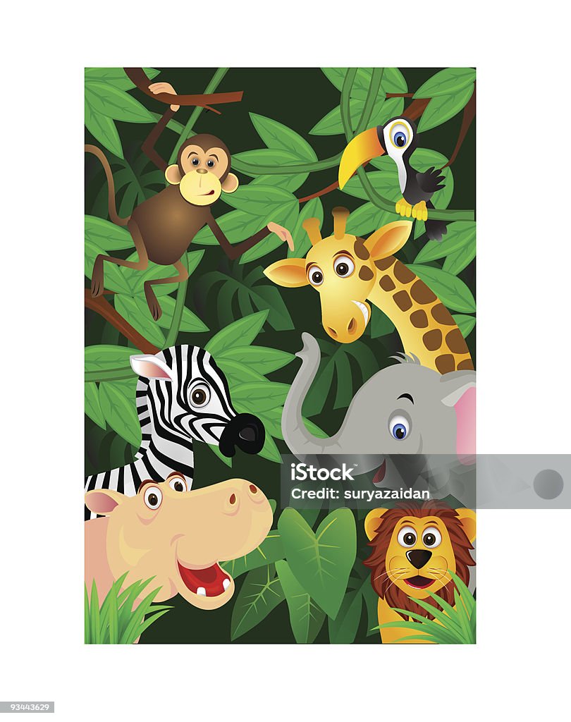 Animaux de la jungle - clipart vectoriel de Animaux à l'état sauvage libre de droits