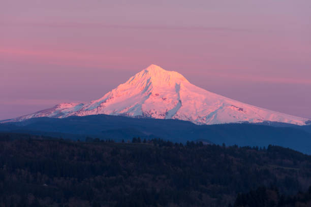 istock Mt Hood winter sunset. 934439444