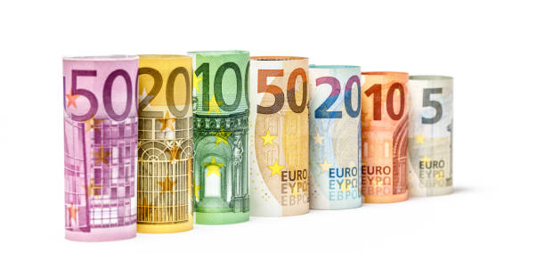 istock Different Euro banknotes from 5 to 500 Euro 934442678
