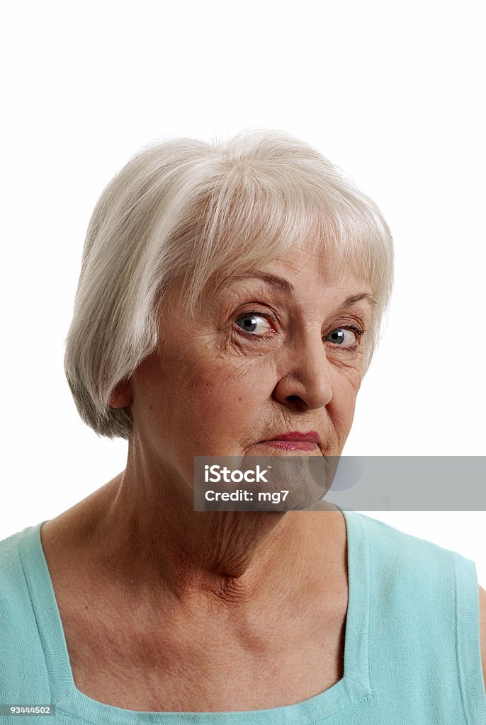 Mulher idosa com uma luz azul topo - Royalty-free Adulto Foto de stock