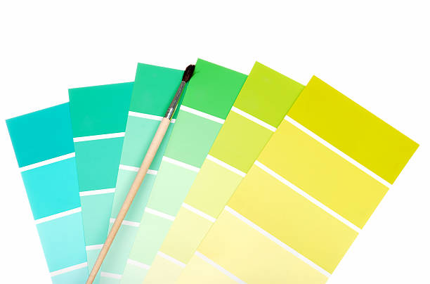 istock green to blue color chips with paint brush 93445075
