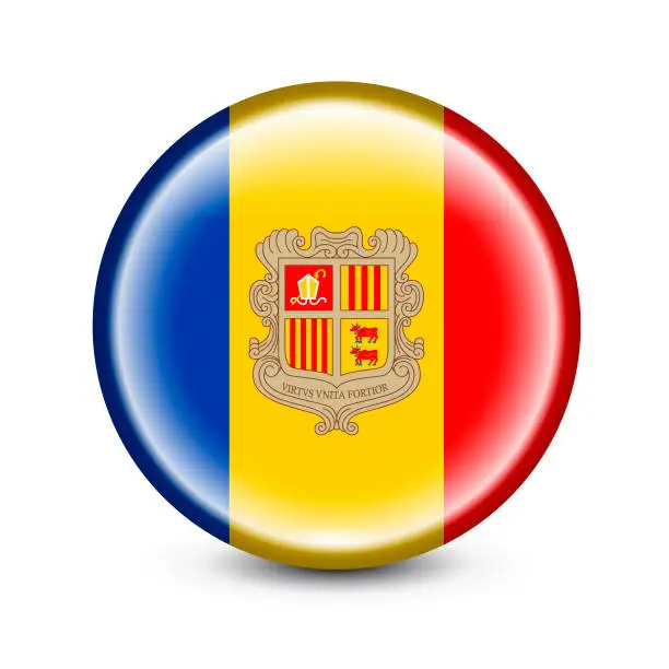 Vector illustration of Andorra Flag Internet Button. Vector Illustration