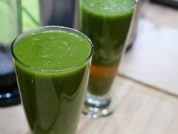 Blended green smoothie