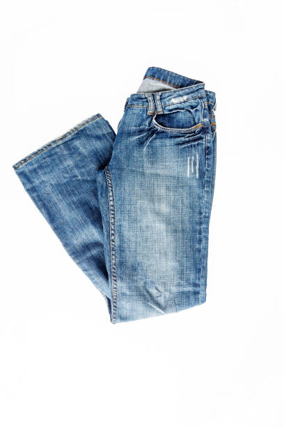 istock Beautiful casual jeans pants and clothes isolated on white background 934491392