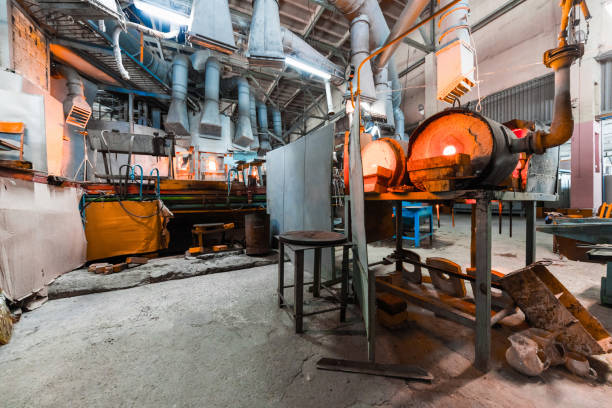 istock Factory manufacturing of glass production 934491584