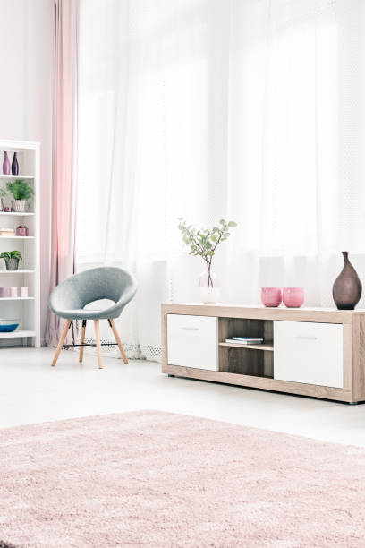 istock Pastel pink living room 934492534