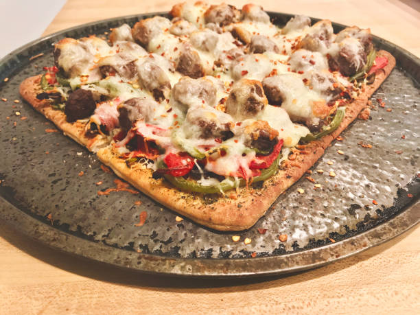 istock Pizza Time - Healthy Cheese Vegetable Elk Sausage Square Pizza 934525942