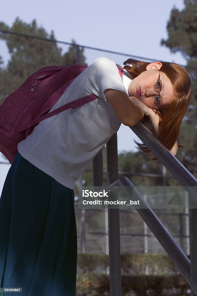 Schulkind-Nur Mädchen mit Rucksack - Lizenzfrei Mädchen Stock-Foto