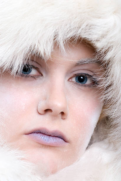 istock closeup headshot of ice woman focus on lips 93455100
