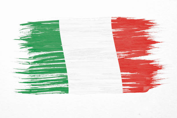 Art brush watercolor painting of Italy flag blown in the wind isolated on white background. Art brush watercolor painting of Italy flag blown in the wind isolated on white background. italy flag drawing stock pictures, royalty-free photos & images