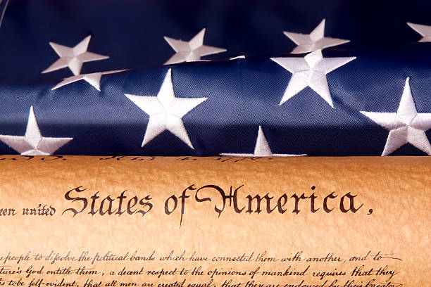 istock US Constitution - We The People   with USA  Flag. 93456079