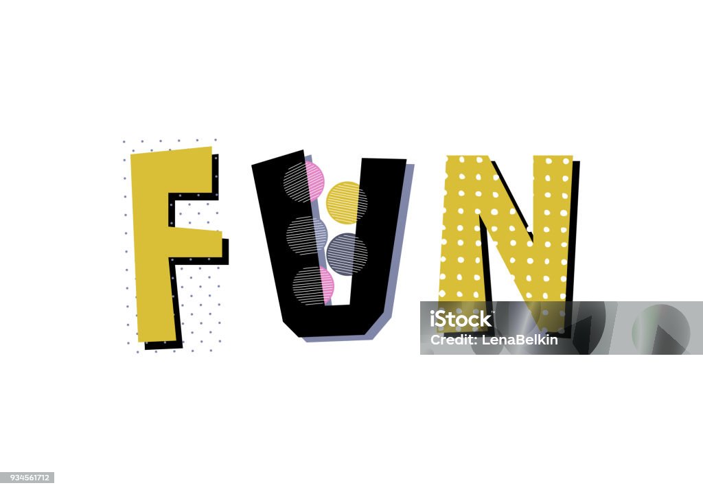 Fun Lettering Sign Color Fun Lettering Stock Illustration - Download Image Now - Art, Black ...