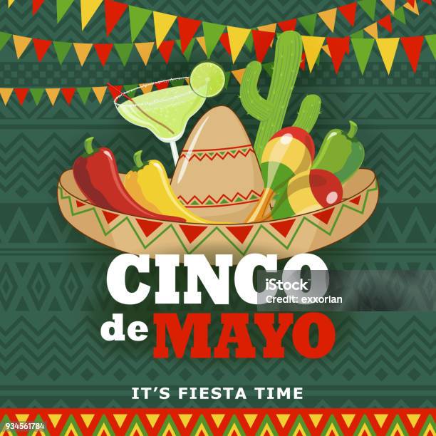 Cinco De Mayo Fiesta Stock Illustration - Download Image Now - Mexican Culture, Cinco de Mayo, Pattern