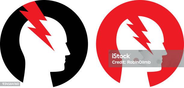 Two Round Headache Icons Stock Illustration - Download Image Now - Headache, Icon Symbol, Pain