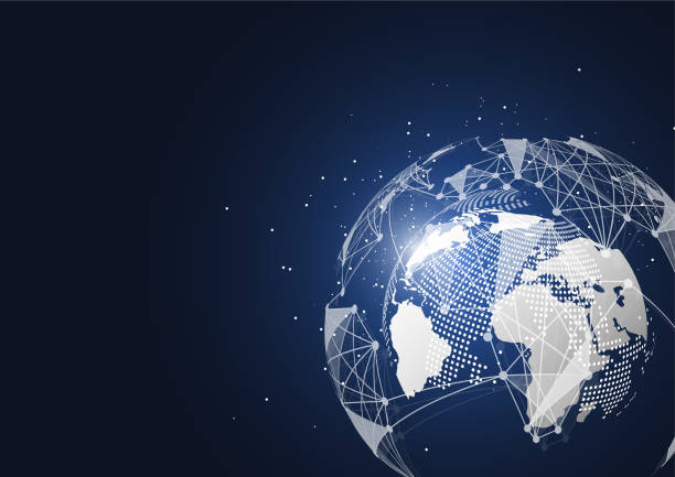 istock Global network connection. World map point and line composition concept of global business. Vector Illustration 934571670
