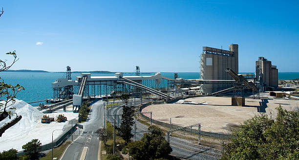 Aluminium mineração porto, Gladstone, Queensland, Austrália - foto de acervo
