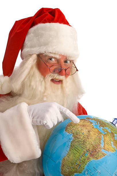 istock Classic Santa looking at Africa. 93457380