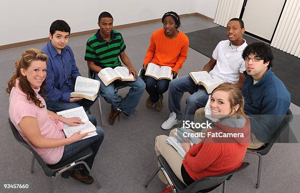 Young Adult Bible Study Stock Photo - Download Image Now - Bible, Classroom, 20-24 Years