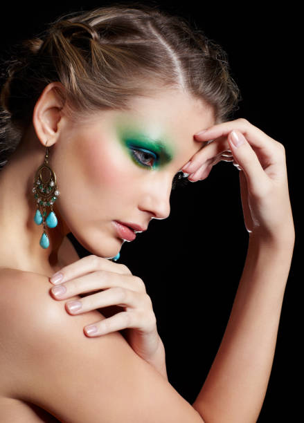 istock beautiful woman on black 934577168