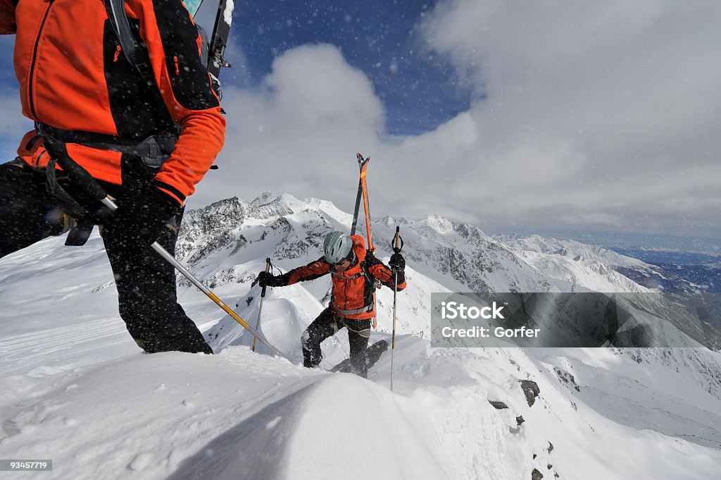 extreme skiing tour  Mountain Climbing Stock Photo