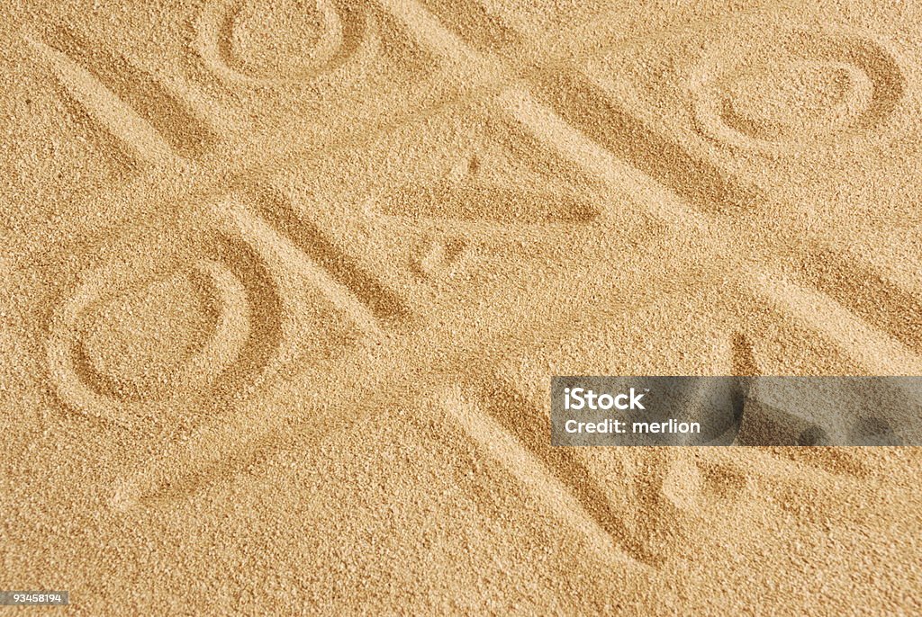 Zeichen in den sand - Lizenzfrei Binden Stock-Foto