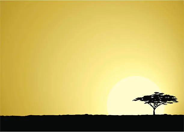 Vector illustration of African Safari background