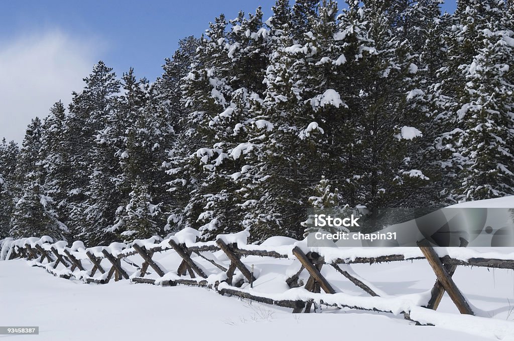 Rail Fence Covered In Snow  Backgrounds Stock Photo