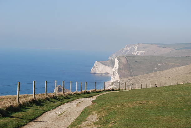 long way along England's coast stock photo