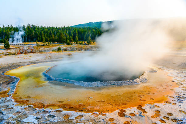 Crested Pool - Yellowstone National Park Upper Geyser Basin stock photo
