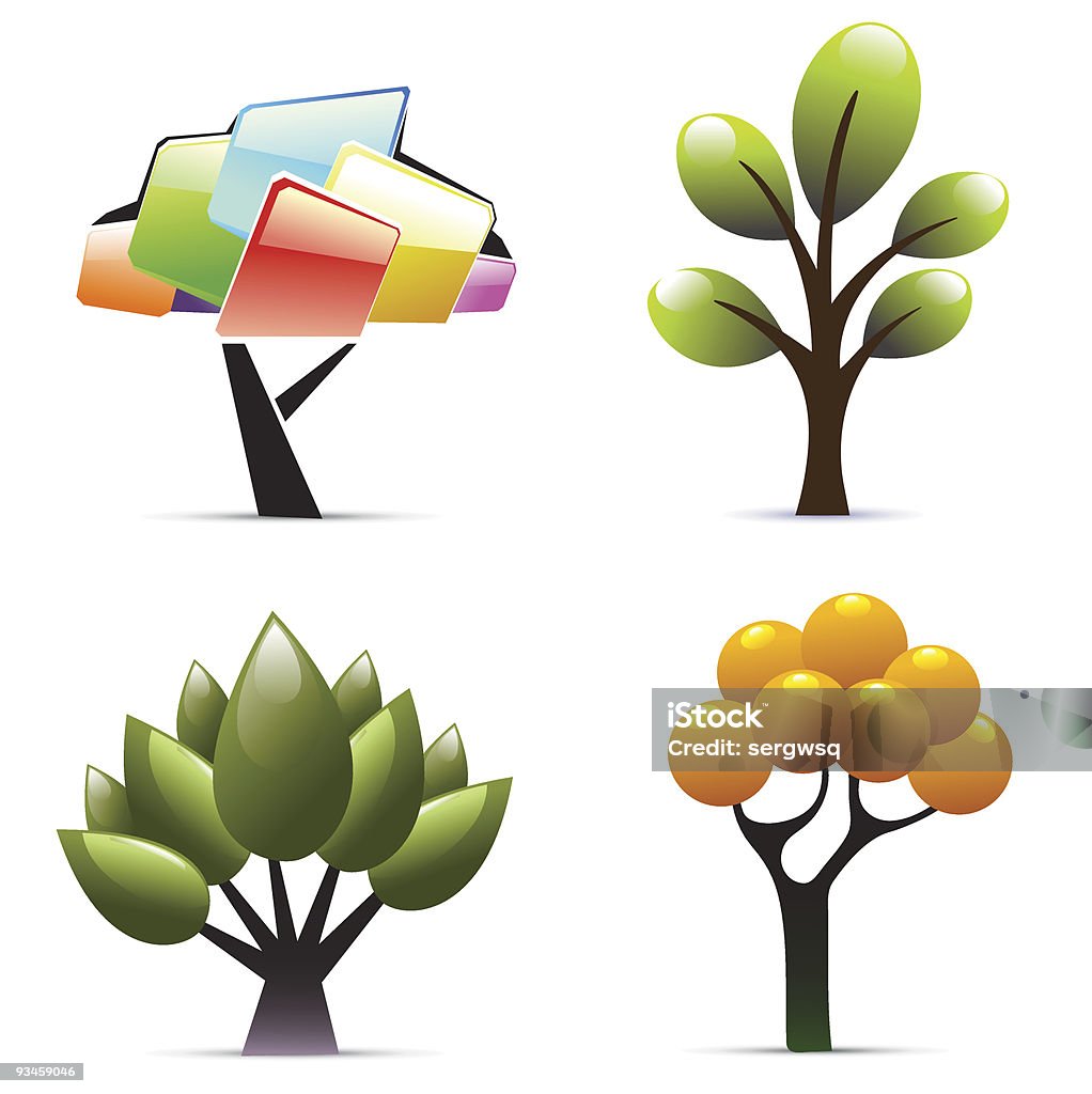 Tree Design Stock Illustration - Download Image Now - Collection, Color ...