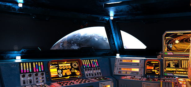Futuristic interior of a spaceship