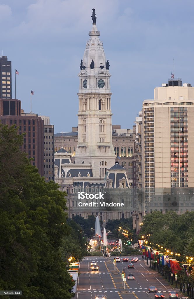 La Municipalidad de Filadelfia y al atardecer - Foto de stock de Aire libre libre de derechos