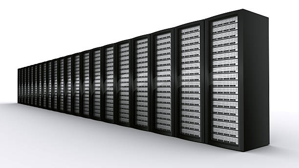 ряд серверов rack - network server computer tower rack стоковые фото и изображения