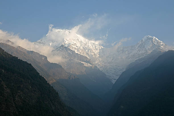 Mountain in Nepal, Annapurna base camp clouds