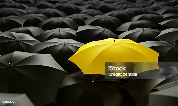 Yellow Umbrella Stock Photo - Download Image Now - Umbrella, Yellow, Black Color
