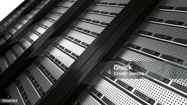 Row Of Rack Servers Stock Photo - Download Image Now - Administrator, Aluminum, Bunch