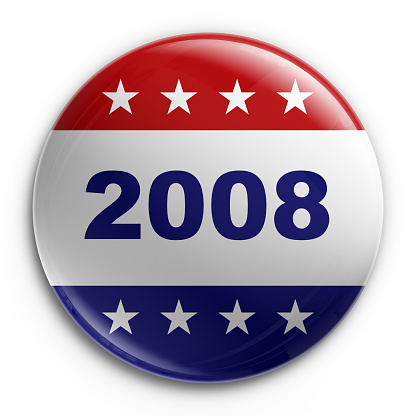 3d rendering of a badge for the 2008 presidential election