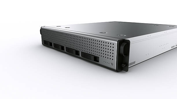 Rack server 3d rendering a rack server on white background. network server rack isolated three dimensional shape stock pictures, royalty-free photos & images