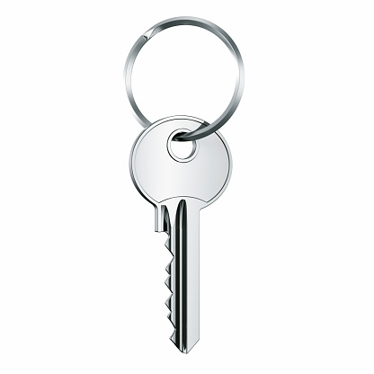 Two keys on a ring isolated on a white background