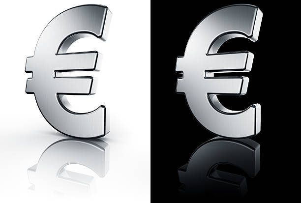 istock Euro sign on white and black reflective floor 93461693
